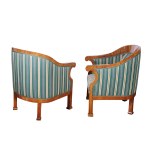 4 SEMI-CIRCULAR BIEDERMEIER ARMCHAIRS, CIRCA 1830/36