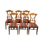 6 BIEDERMEIER ARMCHAIRS, CARVED WOOD