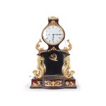 BIEDERMEIER CHEST CLOCK, WOOD AND GILDING, WITH MERMAIDS