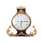 BIEDERMEIER CHEST CLOCK, WOOD AND GILDING, WITH MERMAIDS