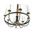 EMPIRE-STYLE CHANDELIER, ANTIKO VERDE FINISH