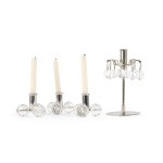 BUNDLE OF CANDLESTICKS, 1 LARGER CANDLESTICK WITH EIGHT ARMS