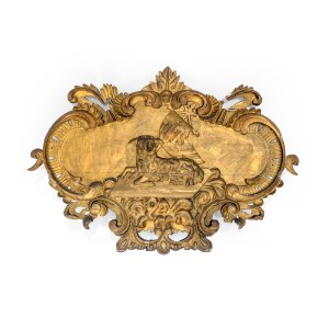 LAMB OF GOD, RELIEF CARVED FROM WOOD AND GILDED