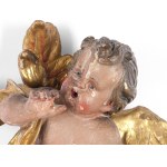 PAIR OF SEATED ANGELS, SOUTHERN GERMANY