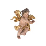 PAIR OF SEATED ANGELS, SOUTHERN GERMANY