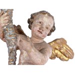 PAIR OF KNEELING ANGELS WITH CORNUCOPIAS, CANDLE HOLDERS