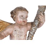 PAIR OF KNEELING ANGELS WITH CORNUCOPIAS, CANDLE HOLDERS