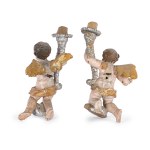 PAIR OF KNEELING ANGELS WITH CORNUCOPIAS, CANDLE HOLDERS