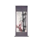 SCROLL DEPICTING BAMBOO WITH CHERRY BLOSSOMS AND PLUM BLOSSOMS, CHINA