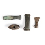 BUNDLE: 4 AXES, BRONZE AND STONE (SERPENTINE)