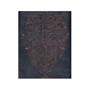 COAT OF ARMS IN FRAME, COUNT TOERRING (INSCRIBED ON THE BACK)
