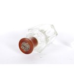 LARGE PERFUME GLASS BOTTLE, WITH HEXAGONAL CUT