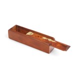 SMALL WOODEN BOX, WITH SILVER-GILDED APPLIQUÉS, HALLMARKED (84 ZOLOTNIKI)