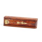 SMALL WOODEN BOX, WITH SILVER-GILDED APPLIQUÉS, HALLMARKED (84 ZOLOTNIKI)