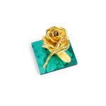 ROSE-SHAPED PAPERWEIGHT, GILT SILVER, HALLMARKED (88 ZOLOTNIKI)