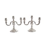 PAIR OF CANDLESTICKS, THREE-ARMED