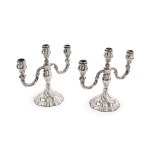 PAIR OF CANDLESTICKS, THREE-ARMED