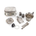 BUNDLE: 8 SILVER ITEMS, LIDDED BOX