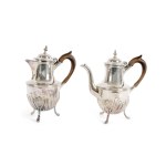 PAIR OF SILVER POTS, MARKED ENGLAND