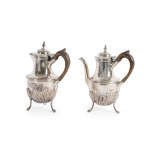 PAIR OF SILVER POTS, MARKED ENGLAND