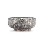 LARGE SILVER BOWL, CIRCA 1900
