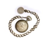 SILVER POCKET WATCH, SILVER CHAIN