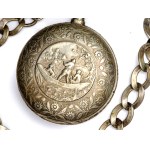 SILVER POCKET WATCH, SILVER CHAIN