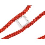 CORAL NECKLACE, 18 KT WHITE GOLD