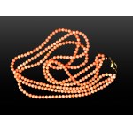 3-STRAND CORAL NECKLACE, LENGTH 64 CM