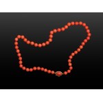 CORAL NECKLACE, 14K YELLOW GOLD CLASP