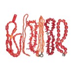 BUNDLE OF 6 CORAL NECKLACES