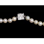 PEARL NECKLACE, CLASP: 14K WHITE GOLD