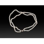 DOUBLE-STRAND PEARL NECKLACE WITH HALLMARKED SILVER CLASP