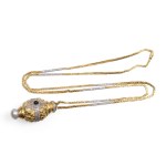NECKLACE WITH PENDANT, 18-KARAT YELLOW GOLD AND WHITE GOLD