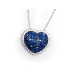 NECKLACE WITH PENDANT, 18 KT WHITE GOLD