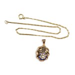 NECKLACE WITH PENDANT, 14-KARAT YELLOW GOLD CHAIN, HALLMARKED