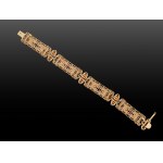 ART DECO BRACELET, 14 KT YELLOW GOLD AND PLATINUM, HALLMARKED