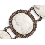 BRACELET WITH LAVA STONE CAMEOS, DANTE ALIGHIERI