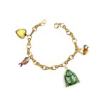 CHARM BRACELET, 14 KT YELLOW GOLD?