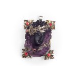 ART DECO BROOCH AND PENDANT, HALLMARKED SILVER