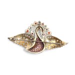 SWAN BROOCH, GILT SILVER