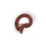 GARNET BROOCH, GILT SILVER?