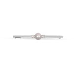 BAR BROOCH, 18 KT WHITE GOLD, HALLMARKED