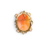 SHELL CAMEO BROOCH, 18-KARAT ROSE GOLD
