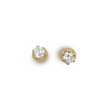 PAIR OF BRILLIANT-CUT STUD EARRINGS, 14-KARAT YELLOW GOLD