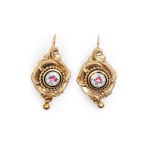 PAIR OF BIEDERMEIER EARRINGS, 19TH CENTURY