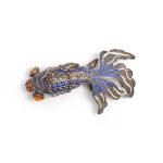 PENDANT IN THE SHAPE OF A MOVABLE CHINESE KOI FISH, CHINA, PROBABLY CIRCA 1920