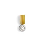 GOLD PENDANT, 14-KARAT YELLOW GOLD WITH A WHITE BRILLIANT-CUT GEMSTONE