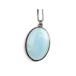 MEDALLION, SILVER AND BLUE ENAMEL