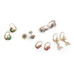BUNDLE OF 5 PAIRS OF EARRINGS, EACH IN 14 KT YELLOW GOLD